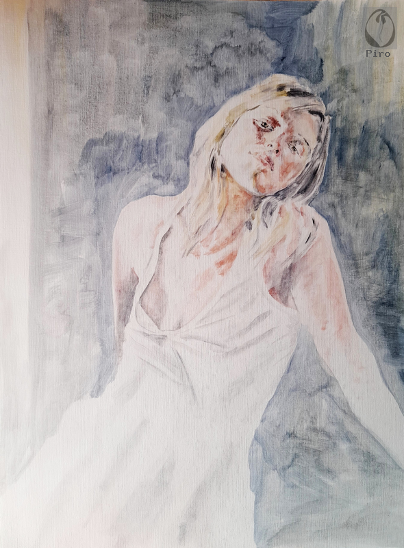 oil on paper - olio su carta di Piro